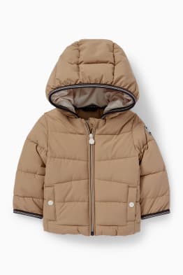 Baby quilted jacket with hood - water-repellent