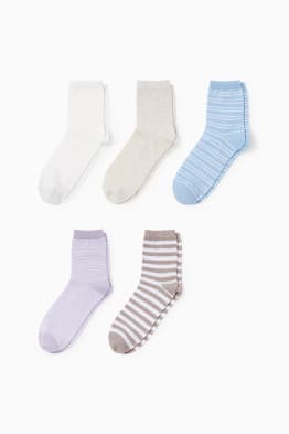 Lot de 5 paires - chaussettes - à rayures