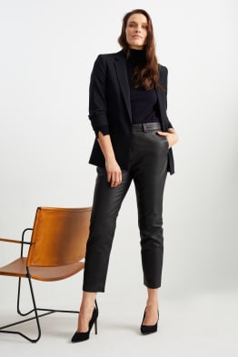 Pantalons de pell - high waist - tapered fit