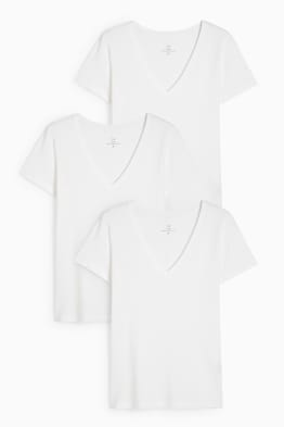 Lot de 3 - T-shirts basiques à col V