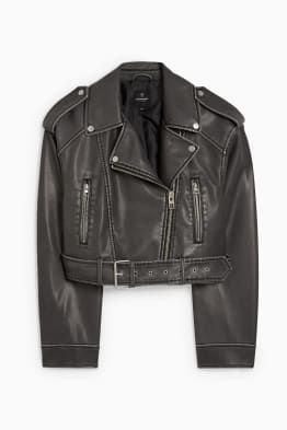 CLOCKHOUSE - cropped biker jacket - faux leather