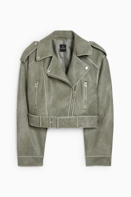 CLOCKHOUSE - cropped biker jacket - faux leather