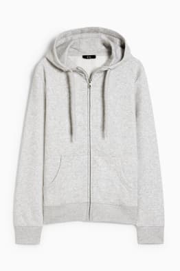 Felpa basic con zip e cappuccio