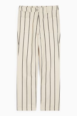 Pantalones de tela rayados hot sale