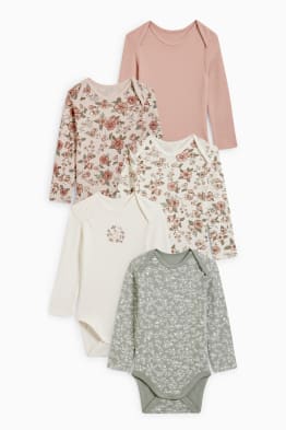 Lot de 5 - petites fleurs - bodys bébé