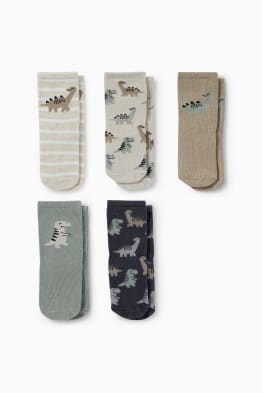 Pack de 5 - dinosaurios - calcetines con dibujo
