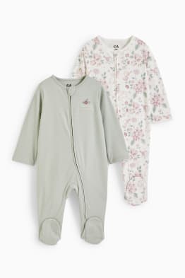 Set van 2 - bloemetjes - babypyjama