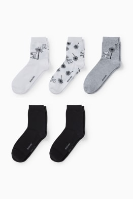 Lot de 5 paires - chaussettes à motif - Snoopy