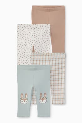 Multipack of 4 - bunny - baby thermal leggings