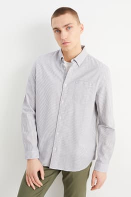 Oxford overhemd - regular fit - button-down - gestreept