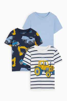 Multipack of 3 - digger and tractor- short sleeve T-shirt
