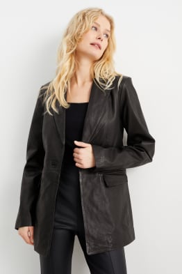 Leather blazer- regular fit