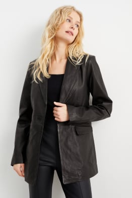 Leren blazer - regular fit