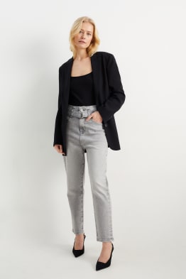 Mom jeans met riem - high waist