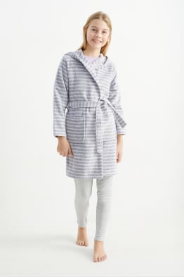 Bathrobe with hood - striped