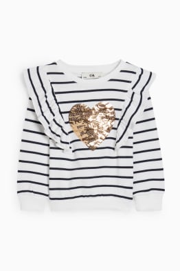 Sweatshirt - glanseffect - gestreept