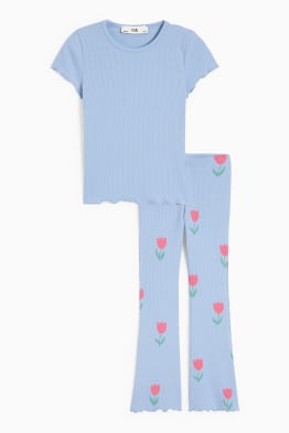 Tulipani - set - t-shirt e leggings svasati - 2 pezzi