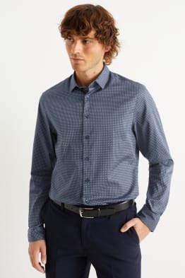 Chemise de bureau - slim fit - col kent - facile à repasser