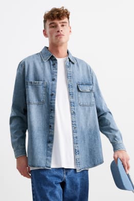 Cămașă din denim - relaxed fit - guler Kent