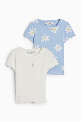 Lot de 2 - fleur - T-shirt