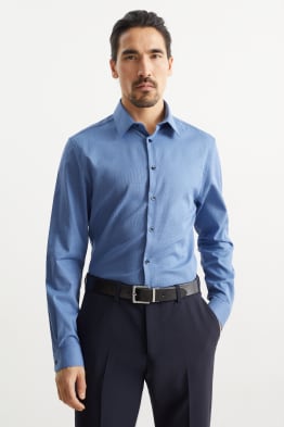 Chemise de bureau - coupe slim - col kent - facile à repasser - à motif