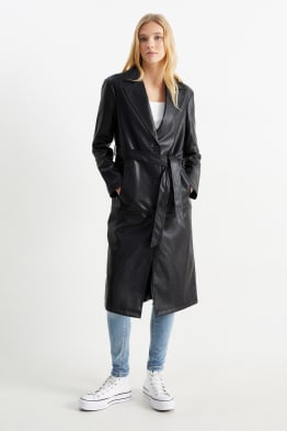 Clockhouse trenchcoat lederimitat clearance