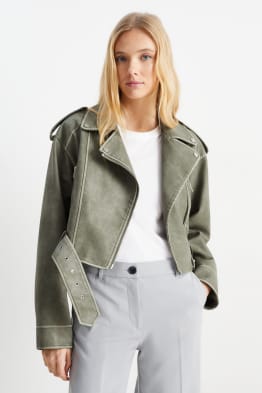 CLOCKHOUSE - cropped biker jacket - faux leather