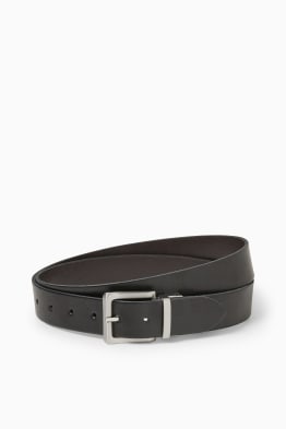 Reversible leather belt