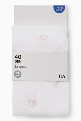 Multipack of 3 - heart - tights - 40 denier