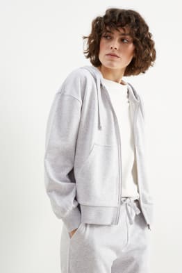 Basic-Sweatjacke mit Kapuze