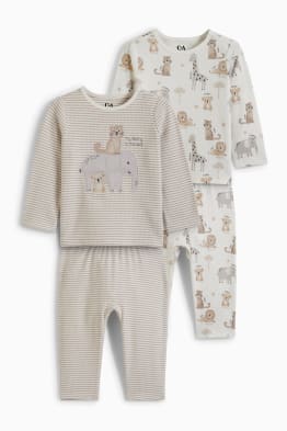 Pack de 2 - animales silvestres - pijamas para bebé - 4 piezas