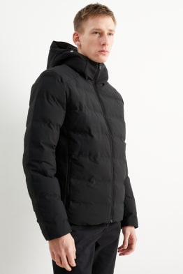 Quilted jacket with hood - water-repellent