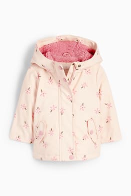 Veste pour bébé à capuche - à fleurs