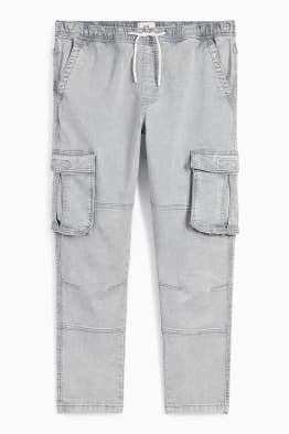 Cargo džíny - tapered fit - jog denim