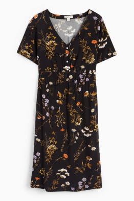 Viskózové kojící šaty - s květinovým vzorem