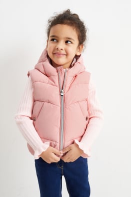 Quilted gilet with hood - water-repellent