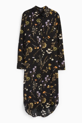 Viskózové halenkové šaty - s květinovým vzorem