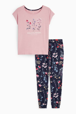 Pijama de viscosa - de flores