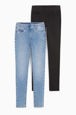 Confezione da 2 - jeggings jeans - vita media