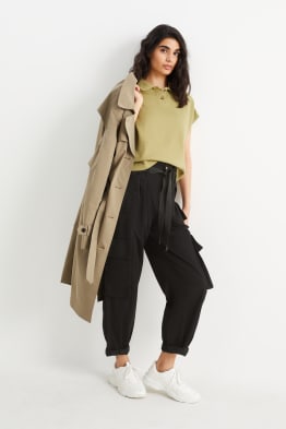 Pantalons cargo - high waist - tapered fit