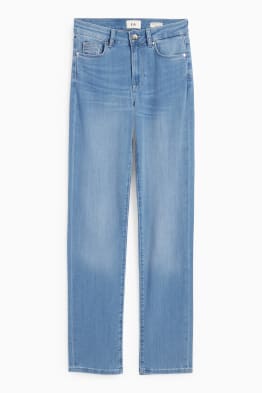 Straight jeans met strasssteentjes - mid waist