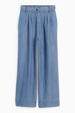 Cloth trousers with belt - denim look