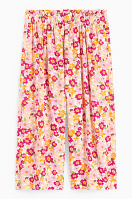 Plátěné kalhoty - s květinovým vzorem