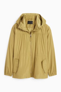 Jacket with hood - lined - water-repellent - foldable