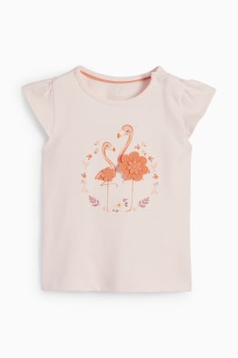 Flamingi - koszulka niemowlęca z krótkim rękawem