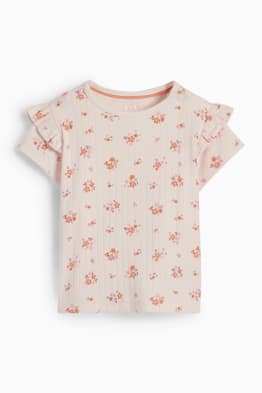 Tricou cu mânecă scurtă bebeluși - cu flori