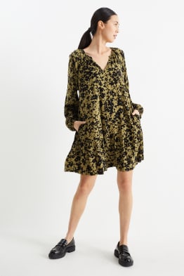 A-line viscose dress - floral