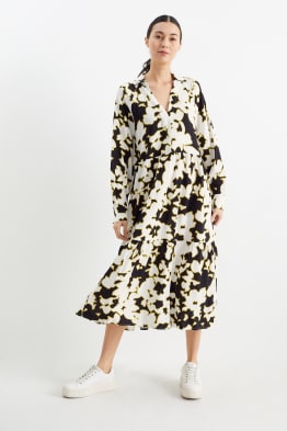 Robe-chemisier en viscose - à motif