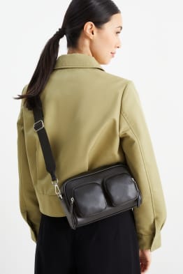 Shoulder bag with detachable bag strap - faux leather