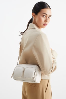 Shoulder bag with detachable bag strap - faux leather